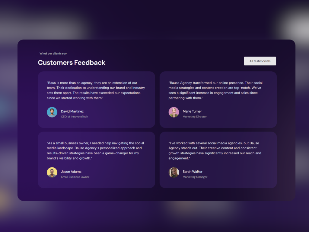 Testimonial with Gradient Background
